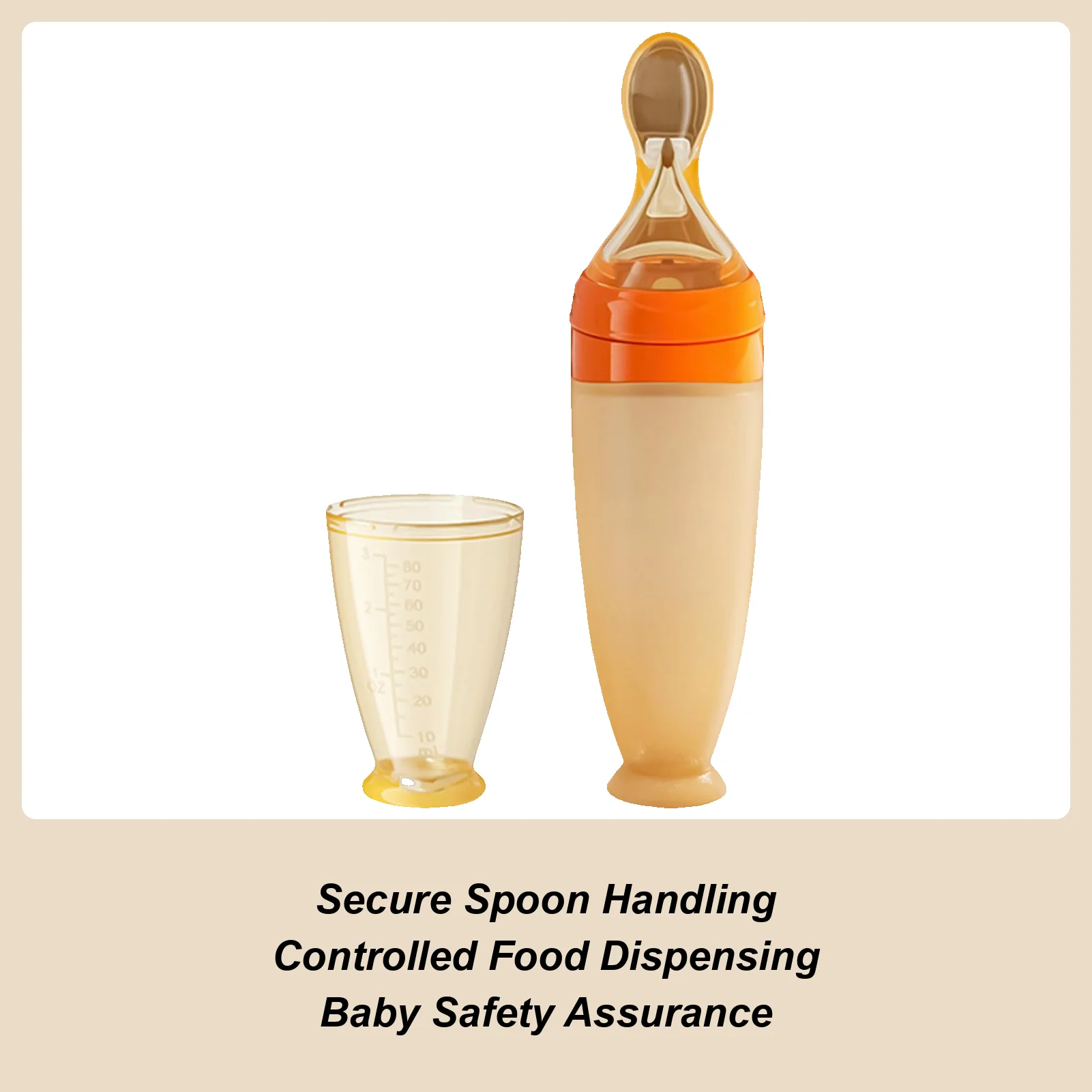 

Silicone Baby Food Dispensing Spoon Suction Cup Heat-Resistant Squeeze Dispenser Squeeze Feeding Spoons With Suction Cup For