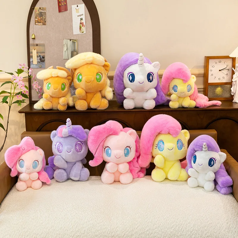 

New Kawaii My Little Pony Plush Toy Set Cute Pony Characters Soft Stuffed Animal Doll for Kids Fans Birthday Gift Home Decor