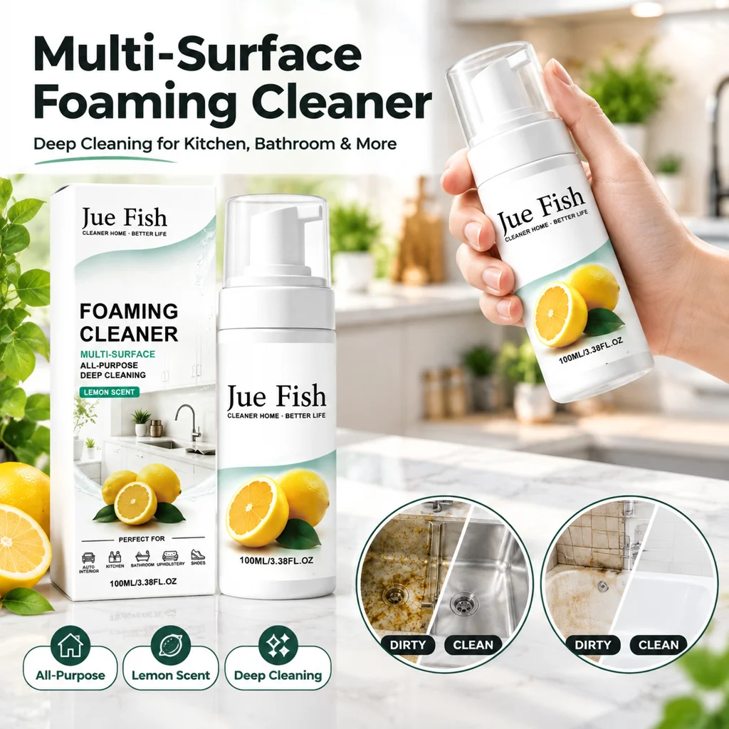 1-4pcs Multi-Surface Foaming Cleaner,No-Rinse All-Purpose Deep Clean Spray For Car Interior Kitchen Bathroom Leather Metal Glass