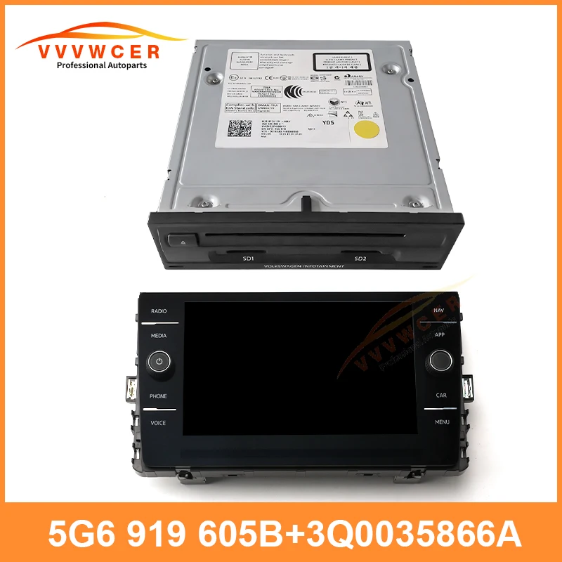 8 inch Glass Touch Screen Display For VW Passat B8 Golf 7 Mk7 Tiguan MK2 5G6 919 605B Headunit 3Q0 035 866A