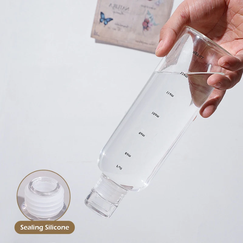 500ml Transparent Plastic Water Bottle Time Marker Creative Large Capacity Leakproof Milk Cup Drinkware Kid School Gym Sport