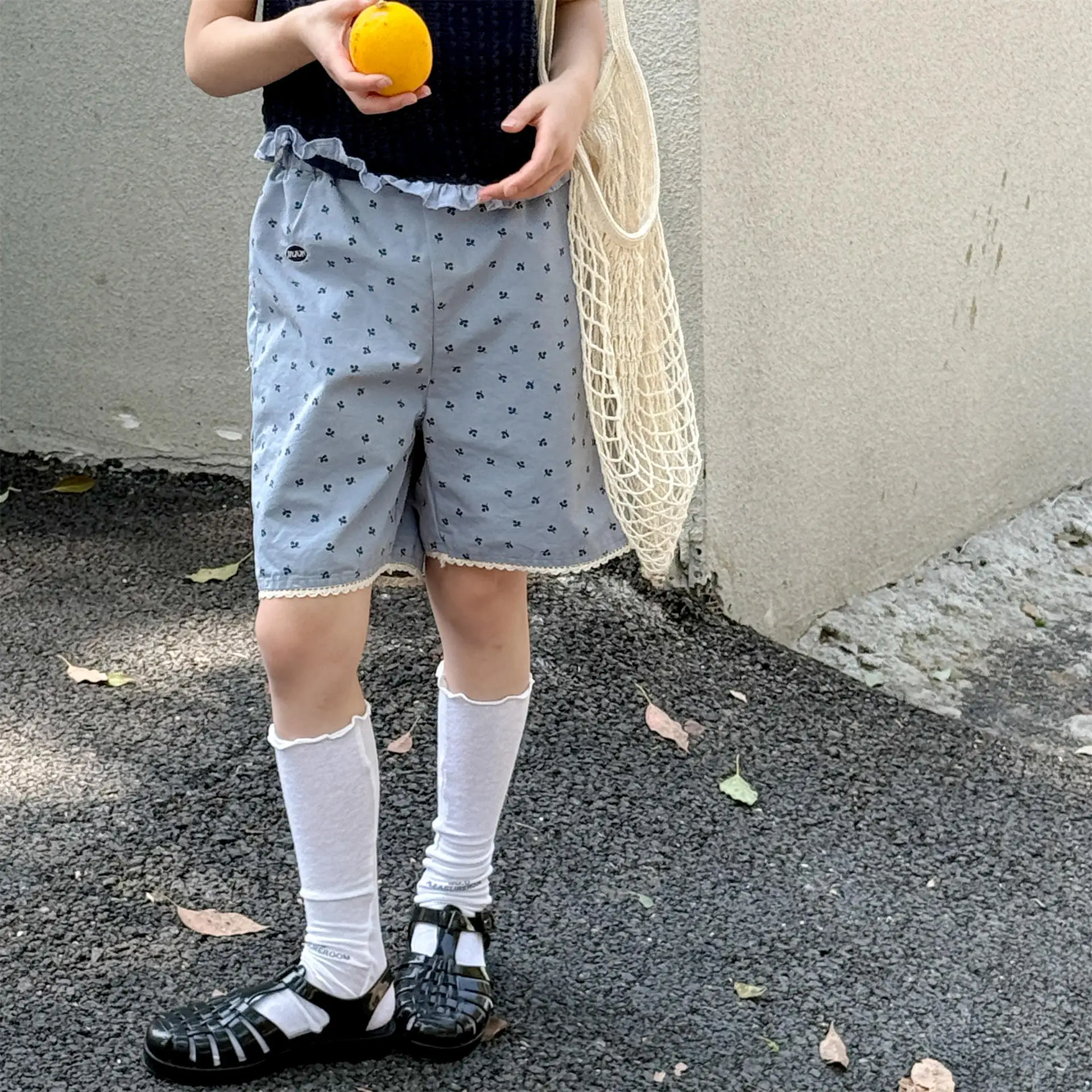 Summer Toddler Girls Shorts 1-7Years Kids  Printed Pants Korean-style Baby Girls Casual Lace Shorts Children Clothes