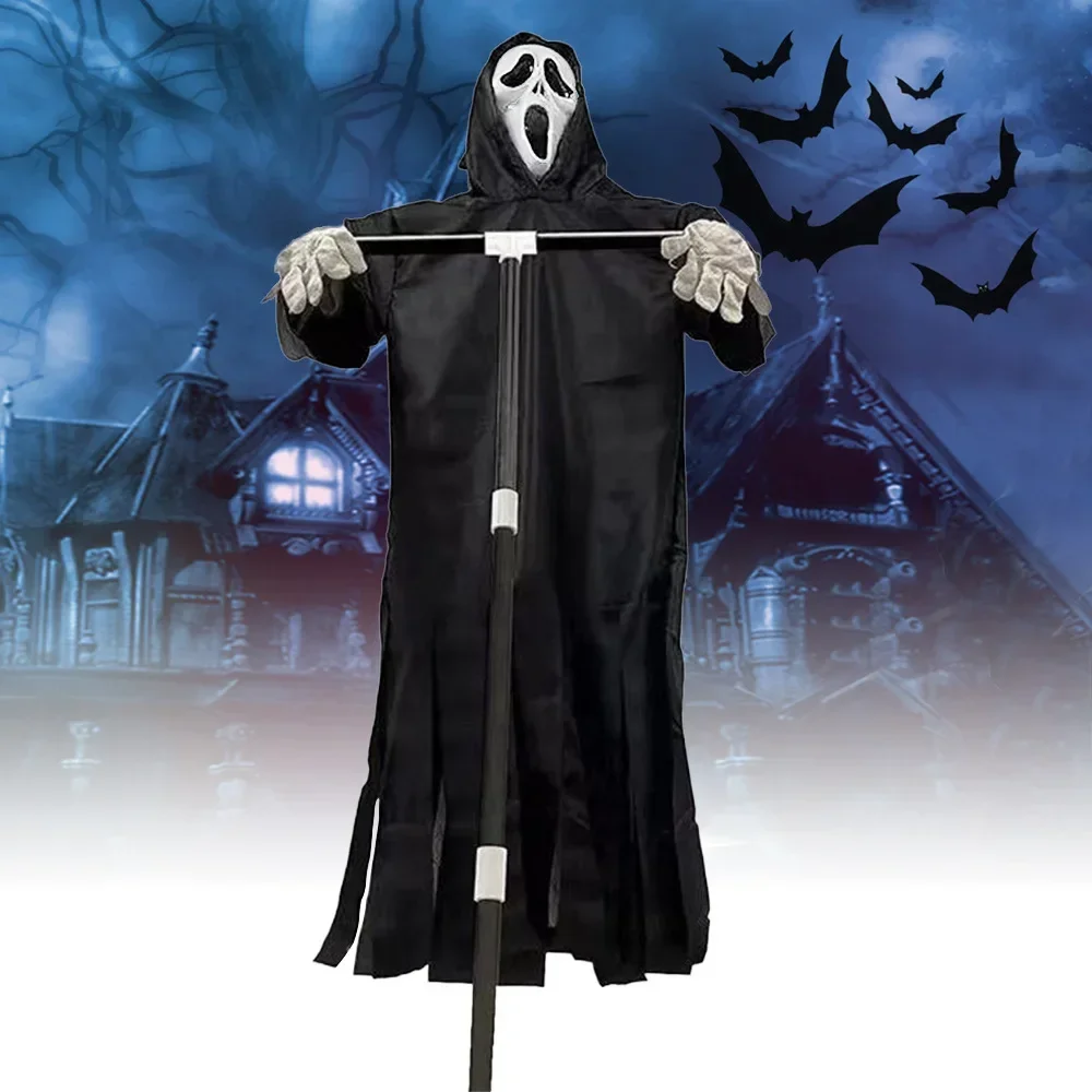 Spook-tacular Halloween Costume, Ghostly Robe With Startling Scarecrow Bird, Perfect For Animal Characters