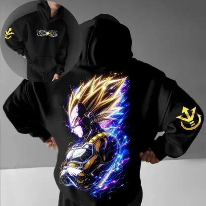 لعبة دراغون بول زد جوكو سوبر سايان الله الأسود هوديي الرجال القطن عادية كم طويل الخريف الشتاء الشارع الشهير موضة أنيمي تأثيري