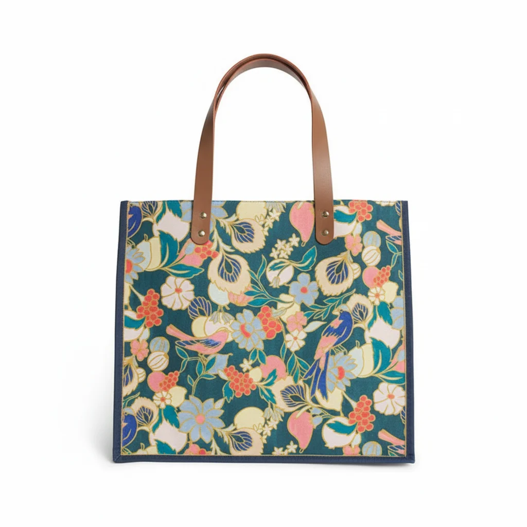 

Eco-Friendly Floral Print Canvas Tote Bag Handbag with Handles for Women Reusable Shopping Bag Fashionable And Sustainable