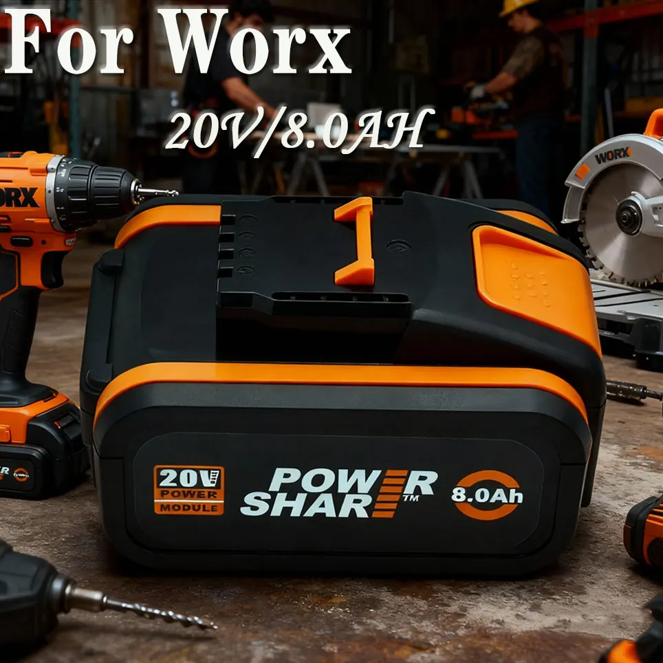 WA3553 20V 8000mAh Li-Ion batterie de remplacement Rechargeable pour outil électrique Worx WA3551 WX390 WX176 WX178 WX550 WX386 WX678 WG894E