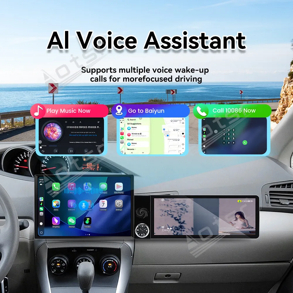 For Toyota Land Cruiser 2007-2015 Android Dual Screen interaction Radio Stereo Receiver Multimedia Player Navigation Free Cam
