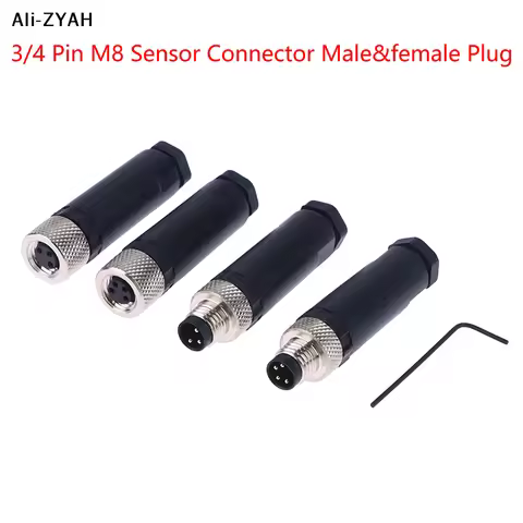 【ZAy】CCA83-M8 Sensor Connector Waterproof Male&amp;female Plug Screw Threaded Plug Coupling 3 4 Pin Flange Socket Back Mount