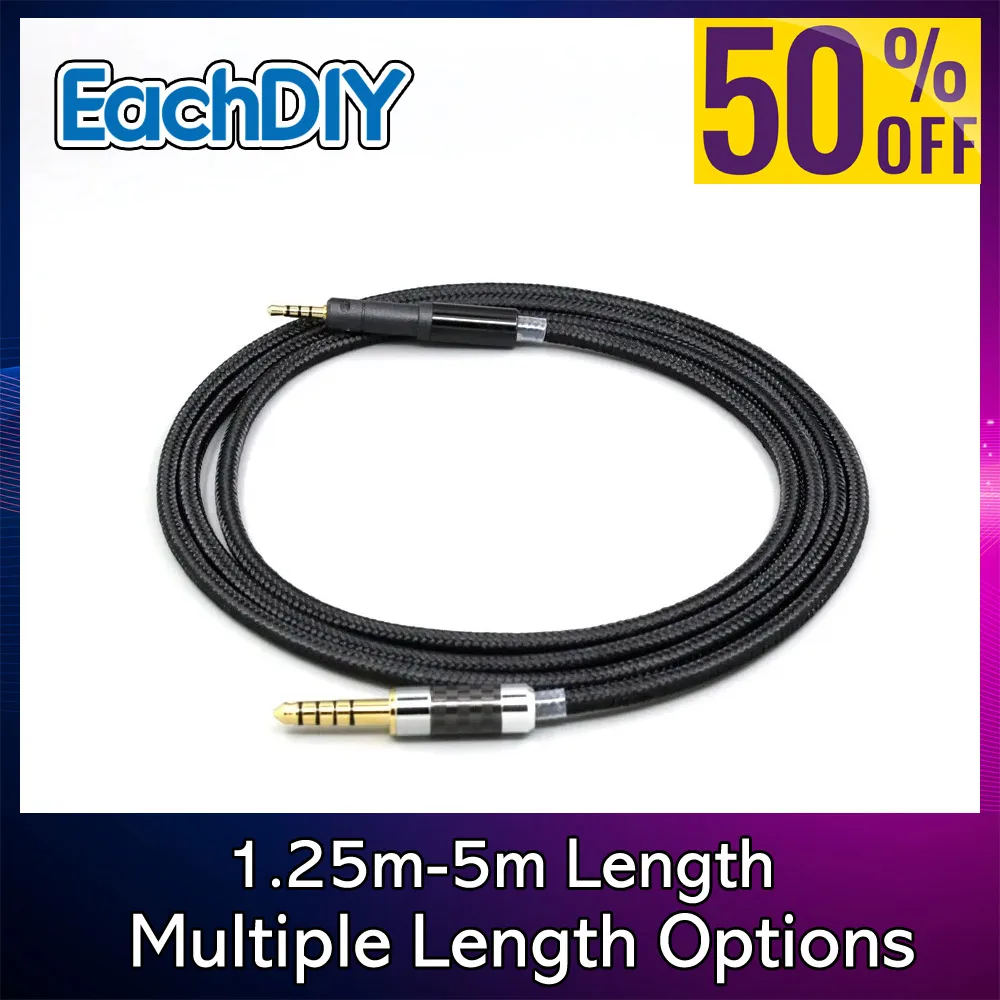 

Black Super Soft Headphone Nylon OFC Cable For Sennheiser HD599 HD569 HD 560S HD559 hd560s LN008241*