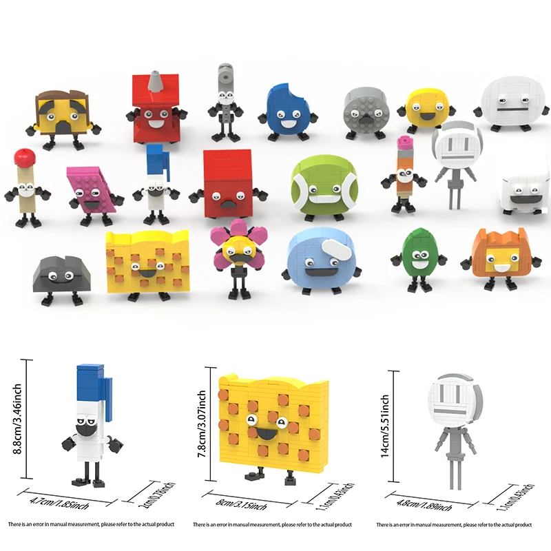 MOC BFDI Figure Model Building Blocks Set For Boys Battle For Dream Island Anime Construction Toys Kid Adult Birthday Xmas Gift
