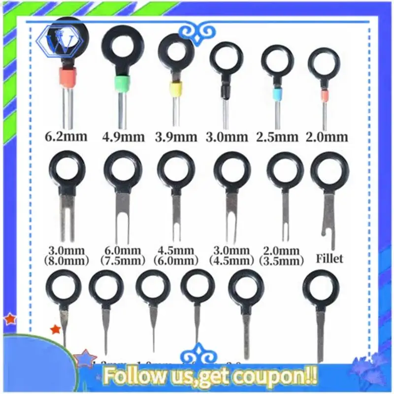 

M46K-70 Piece Set Terminal Puller Removal Tool Automotive Home Appliance Nail Pulling Tool Set Connector Remover Tool Easy To Us