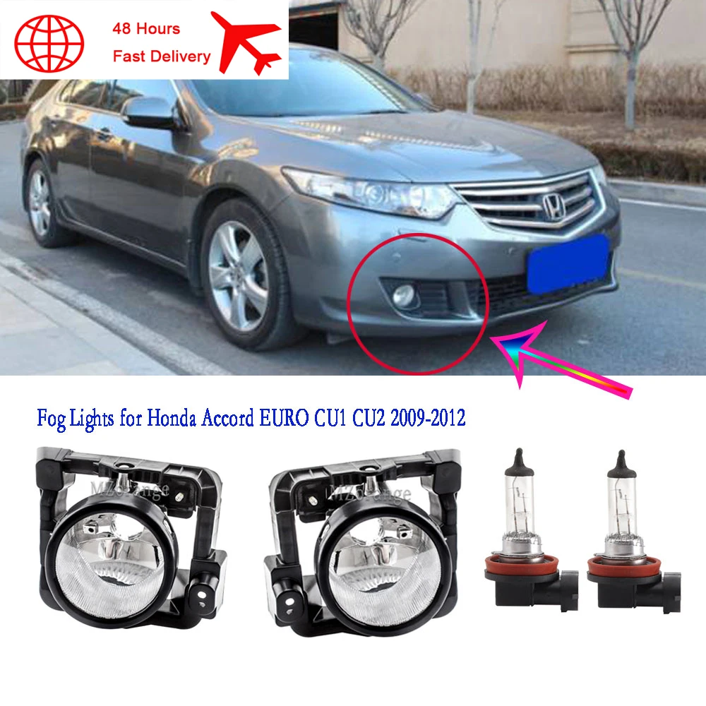 Fog Lights LED for HONDA ACCORD EURO CU1 CU2 2009-2012 for Acura TSX Headlight Fog Lamp Cover Grill Bezel for Spirior Accessorie