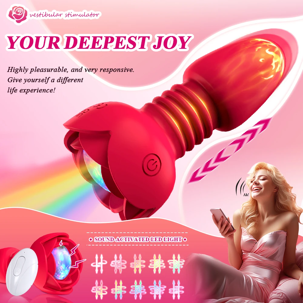 

APP Remote Control Telescopic Anal Vibrator Wireless Bluetooth Voice-Activated LED Butt Plug Male Prostate Stimulator Dildo Gay