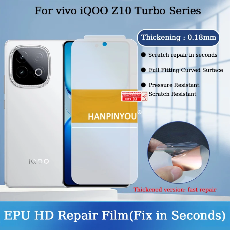 واقي شاشة لتحديد المواقع لهاتف vivo iQOO Z10 Z9 Turbo Pro Plus Z10x Z9x إصلاح تلقائي للخدش في ثوانٍ فيلم هيدروجيل سميك