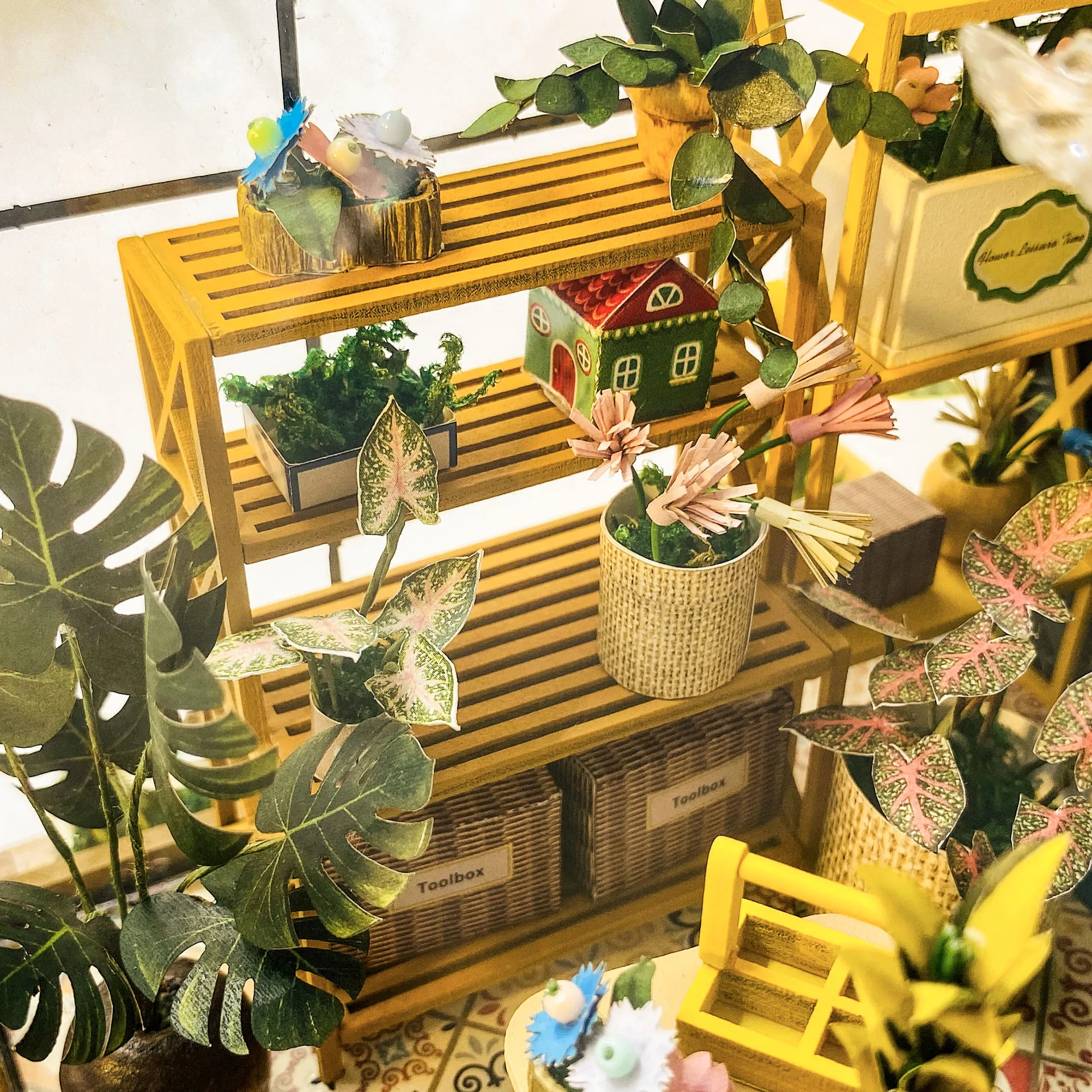 Diy Dollhouse 3D Miniature Dollhouse with LED Light Creative Flower House Case Handmade 3D Puzzle Assembly Building Model Toys