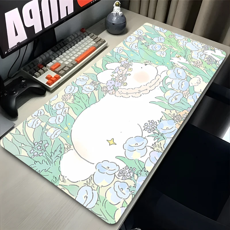 

Rabbit Mouse Pad Bunny Large Big Office Carpet Mouse Mats Gamer Rug Desk Accessories Computer Table Pads Company Speed Extended