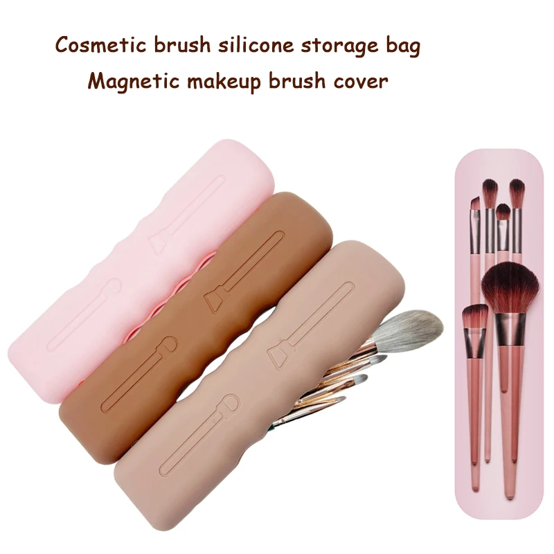 Nieuwe Silicagel Make-Up Borstel Reiskoffer Draagbare Make-Up Case Tas Organizer Waterdichte Make-Up Borstel Reishouder Voor Alle Borstels