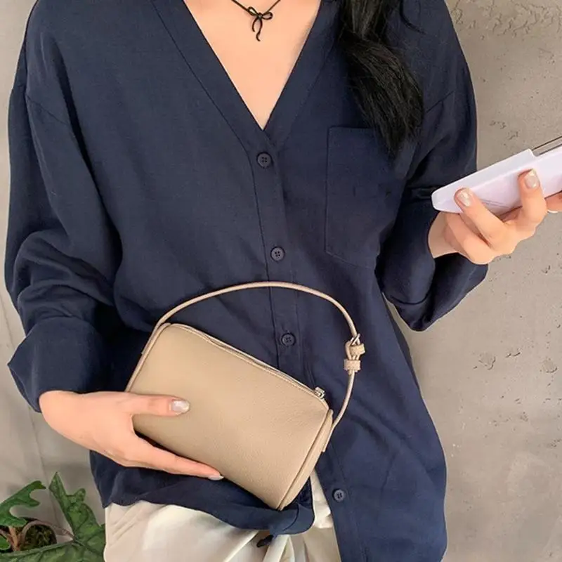 

X90D Spacious Round Crossbody Bag PU Shoulder Handbag For Phones Wallets And More