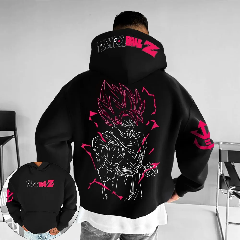 Dragon Ball-Sudadera con capucha para hombre, suéter Zamasu Goku, Anime japonés negro, verano, otoño, niño, Harajuku, ropa de manga larga para padres e hijos