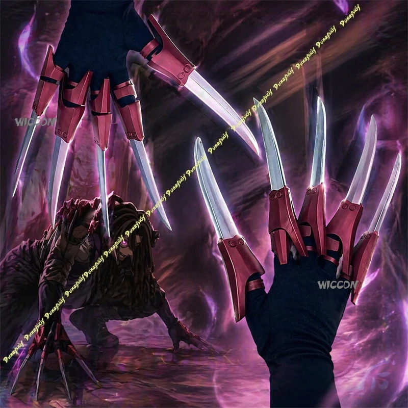 Accesorios de Cosplay de Anime Gachiakuta Jabber Wonger, Pulsera Plateada Impresa en 3D, Anillo, Uñas, Juego Completo para Fiesta de Halloween para Adultos