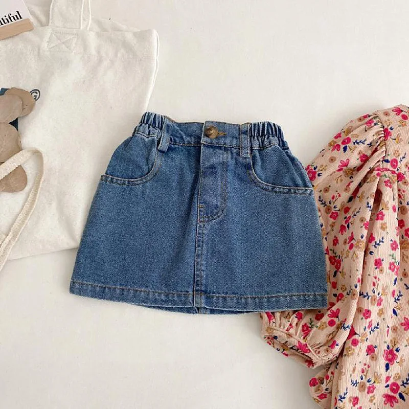 

Fashion Girls Clothing Denim Short Skirt Summer Baby Girl Half Skirt Children Half Body Wrap Buttocks Versatile Skirt