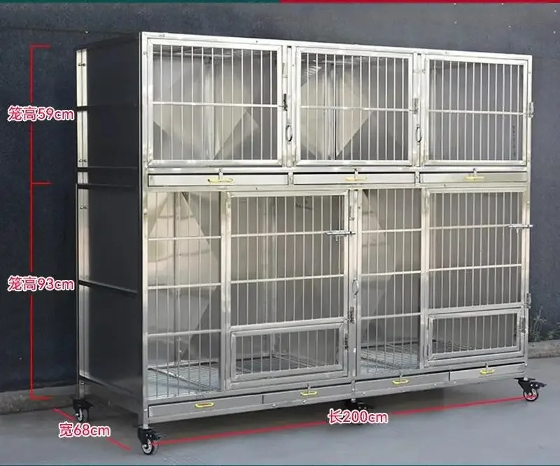 China Factory New Design Heavy Duty Metal Clinica Veterinaria Pet Hospital Dog Kennel Cage Stainless Steel Dog Crate House