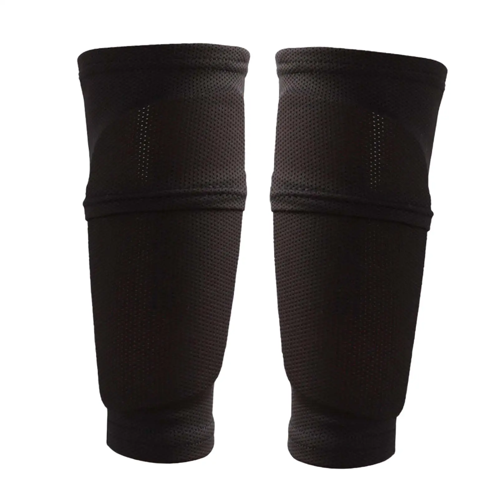 Child Football Shin Guards, Socks Holding Adult Black with Pocket Compression Calf Sleeves Protection Rugby