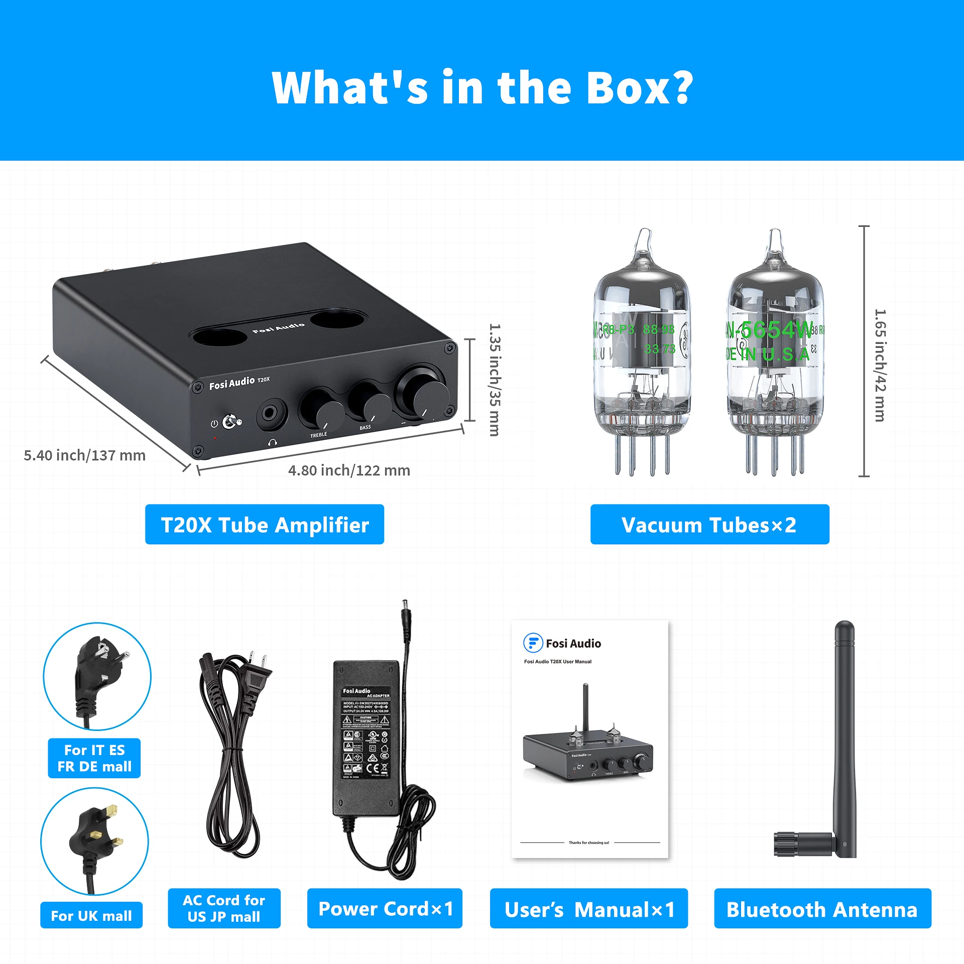 فوسي الصوت T20X 100 واط بلوتوث فراغ مُضخّم صوت ستيريو الطاقة أمبير TPA3221 مضخم ضوت سماعات الأذن لمكبرات الصوت المسرح المنزلي