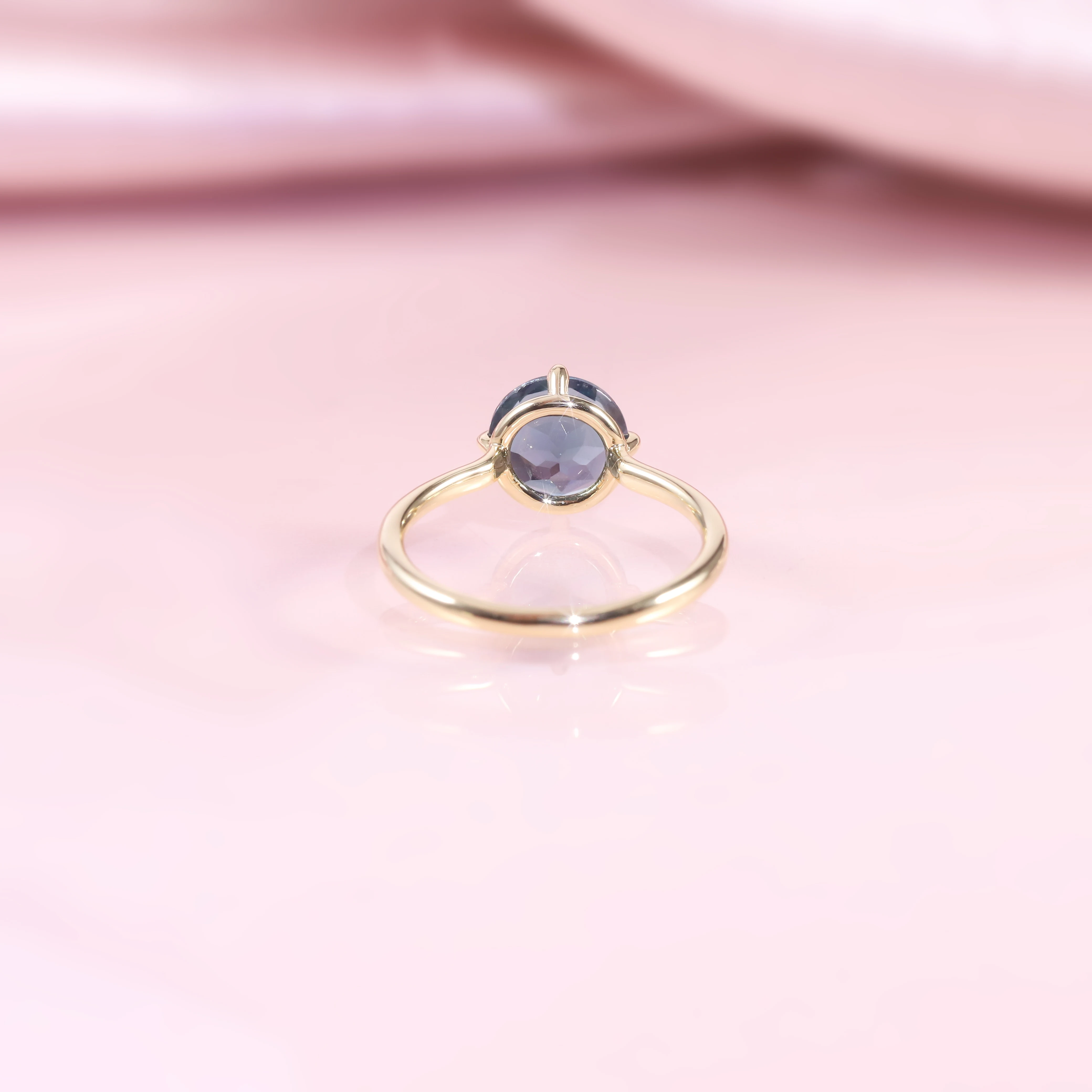 Gem's ballet 18k banhado a ouro prata redonda 8mm 2.67ct londres azul topázio pedra de aniversário solitaire águia pontas anel de noivado para ela