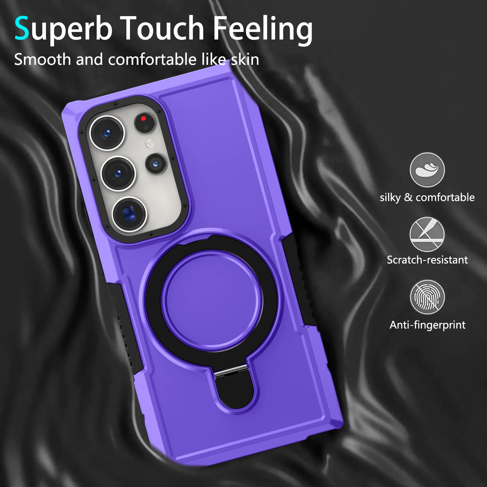 Shockproof Phone Case For Samsung S26 Ultra Galaxy S25 Plus Magnetic Ring Stand Shell Back Cover
