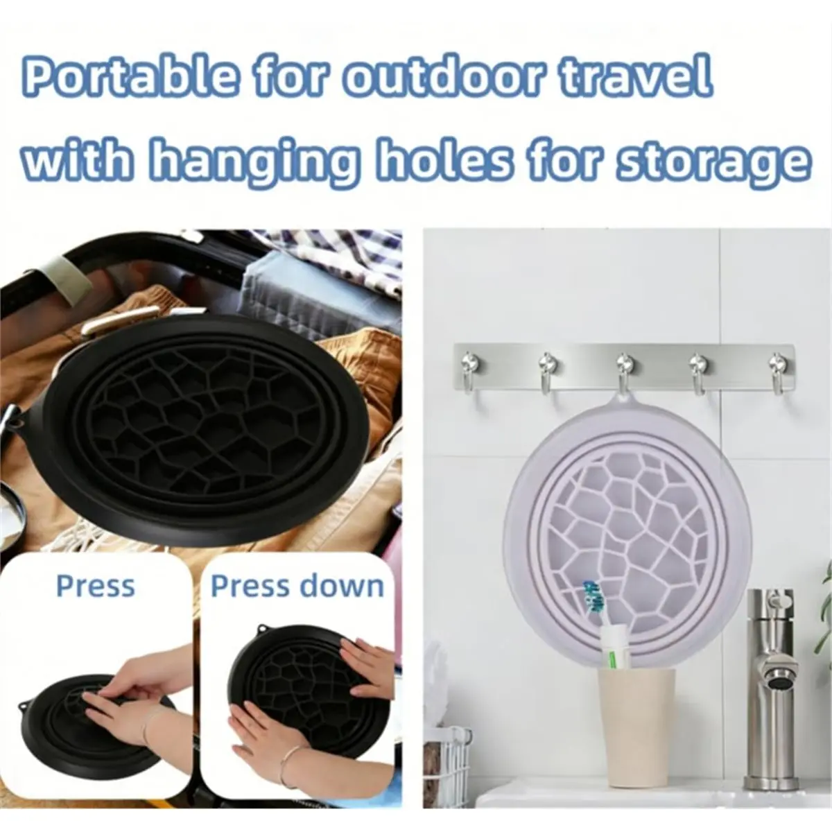 Light Weight Breathable Fold- Ice Basin for Sink, Portable Washing Basin for Face Skin Care Soaking,for Travel Home Use