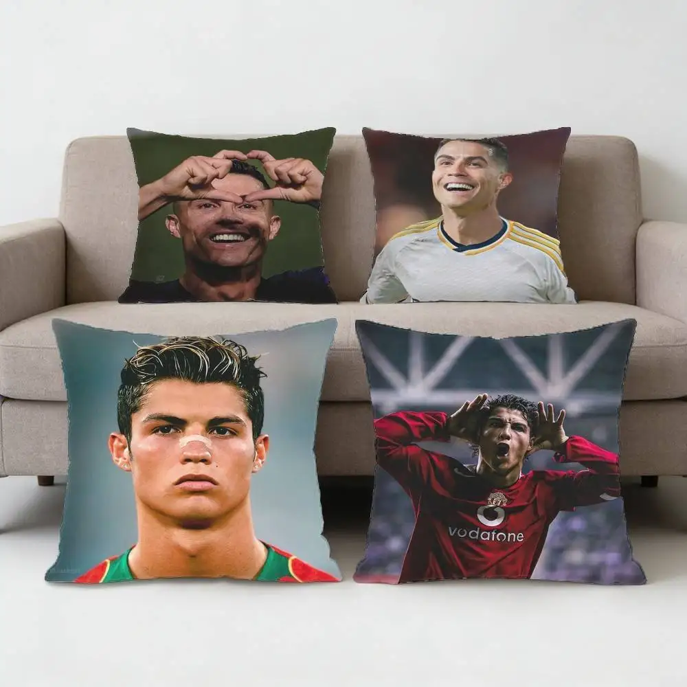 

Ronaldo Legend Footballer Pillow Case Sofa Living Room Bedroom Headboard Backrest Cushion Square Cushion Nap Time