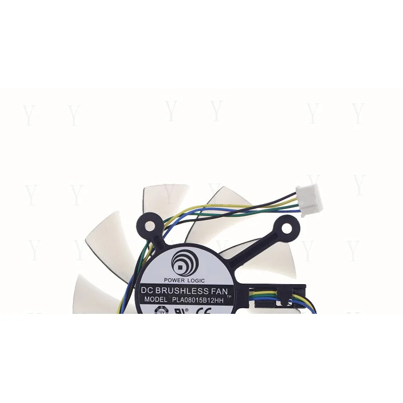 Y+ for  PLA08015B12HH DC12V 4Pin Graphics Card Cooling Fan ASUS PH-GeForce GTX1050TI-4G