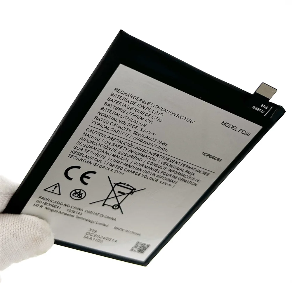 100% Original Genuine 6000mAh PC60 Replacement Battery For Motorola  PC60 PC 60 Batteries Batteria + FREE Kit Tools