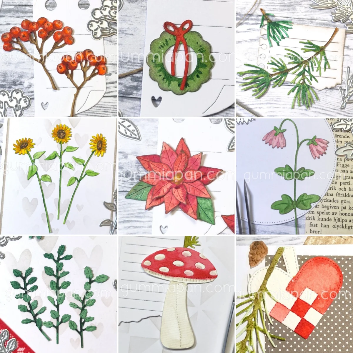 

Mini Flowers Twig Mushroom Wreath Metal Cutting Dies For DIY Decorating Scrapbook Photo Paper Card Album Embossing Craft Cut Die