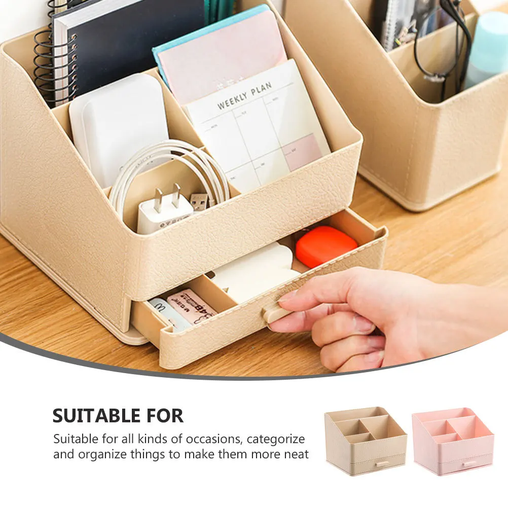 

2Pcs Storage Box Lightweight Desktop Organizer Home Office Storage Basket Large Capacity Container