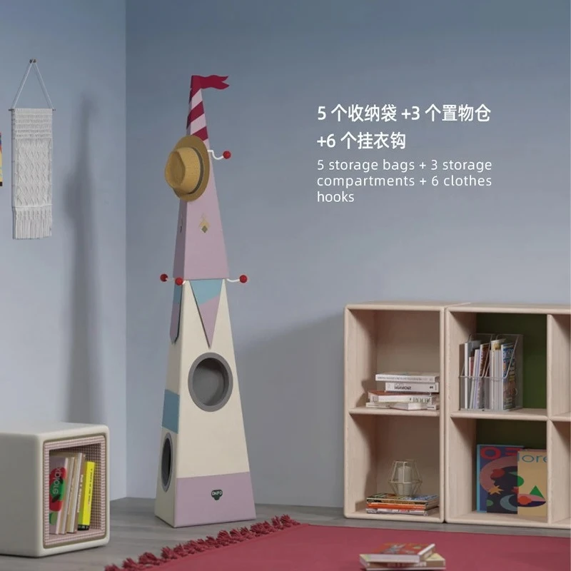 Appendiabiti per bambini Appendiabiti dal pavimento al soffitto Scaffale Libro illustrato Scaffale per giocattoli