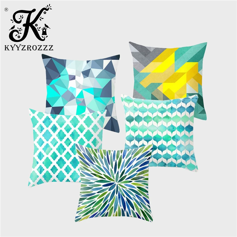 Popular Geometry Polyester Cushion Cover Home Decoration Car Sofa Decoration Pillow Case Cojines Decorativos Para Sofa45x45cm