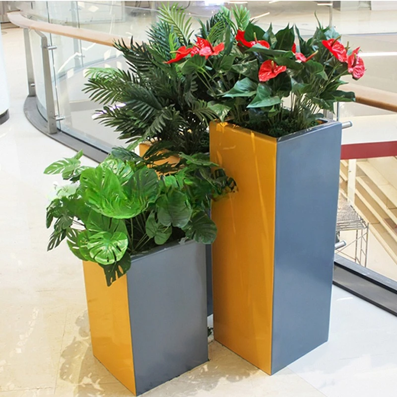 مركز تسوق، أوقات الفراغ، صندوق زهور مربع، مقعد، تجميل وتشن، خارجي، حبوب خشبية مقلدة #2