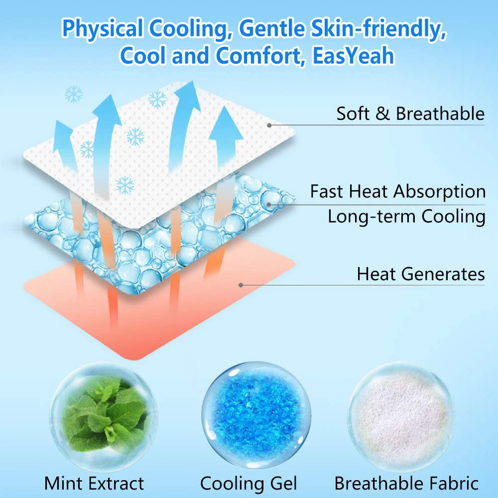 Fever Down Cooling Patch para crianças e adultos, baixa temperatura Almofadas de gel de gelo, aliviar a fadiga corporal, adesivo de insolação, 2-30