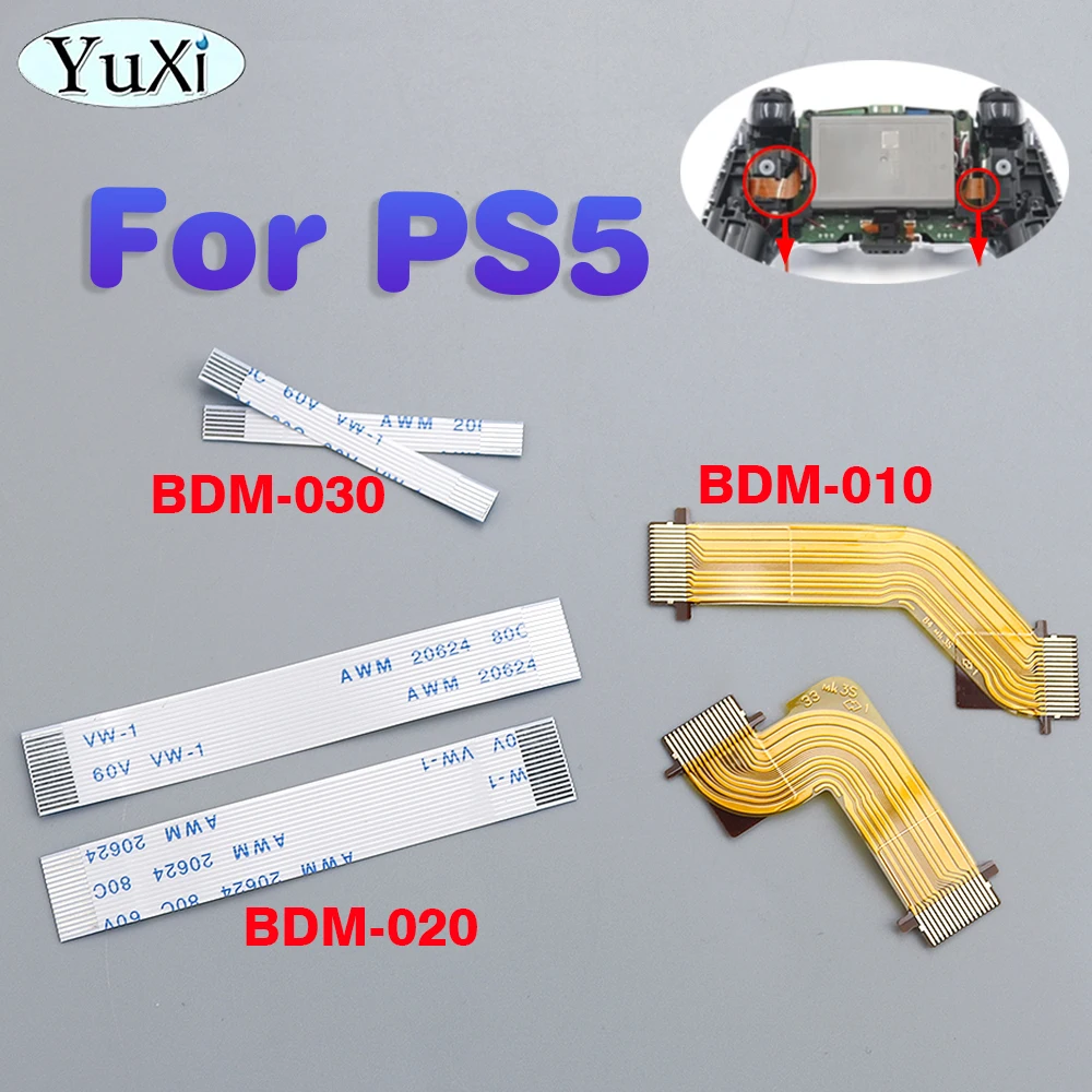 2Pcs For PS5 R1 R2 L1 L2 Motor Connect Flex Ribbon Cable Left Right Handle Trigger Button Board Cables BDM-030 020 010 Gamepad