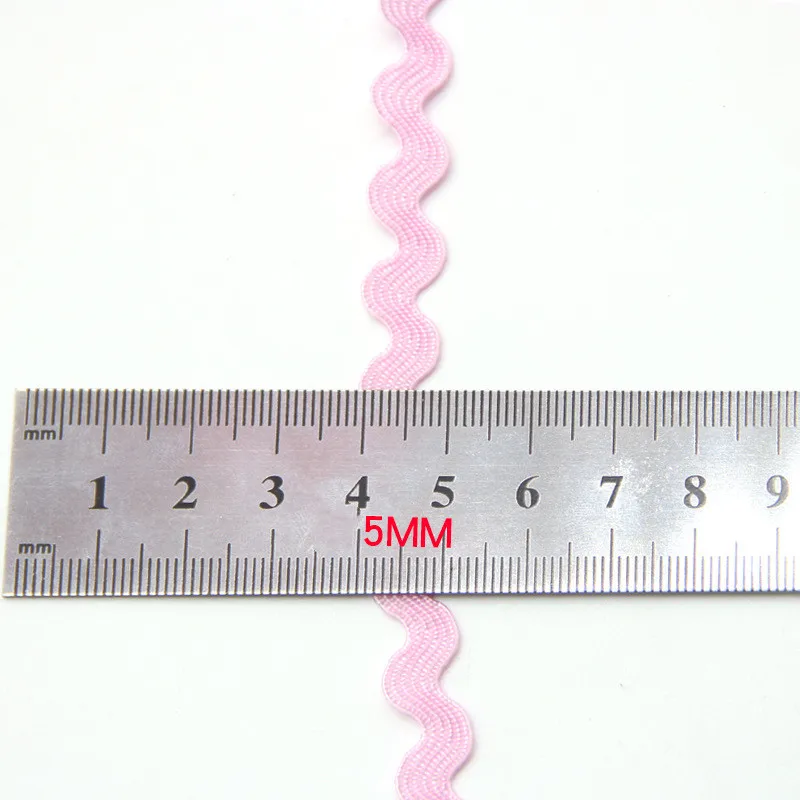 5mm Colorful Curve Wavy Lace Trim S Shaped Lace Ribbon Handmade Costume Hat Curtain Pillow Decorations DIY Sewing Crafts 5-25Y