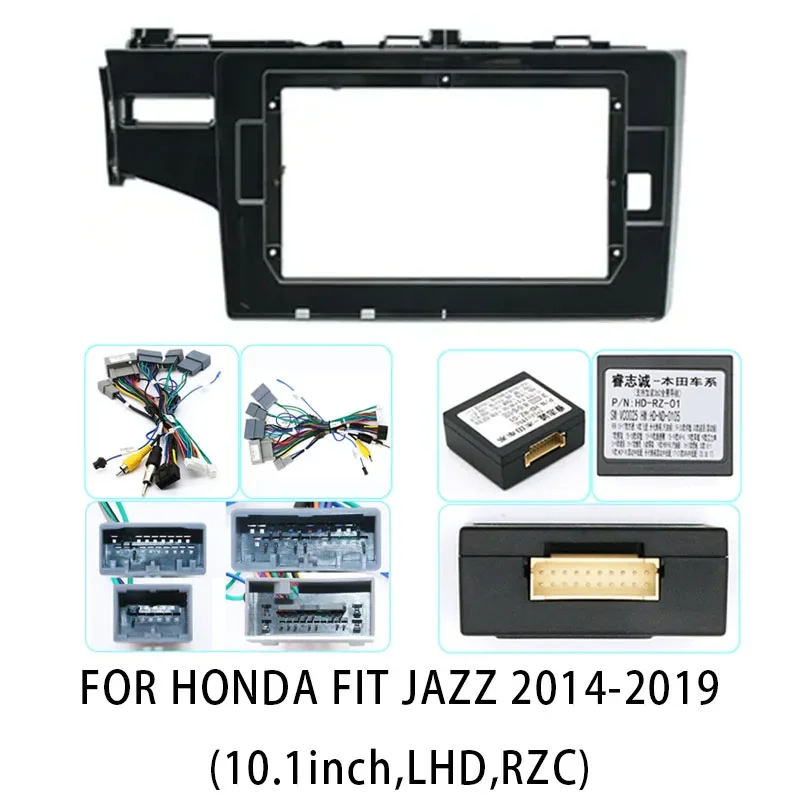 For HONDA FIT JAZZ 2014-2019 10.1 Inch Car Radio Fascia Android MP5 Player Panel Casing Frame 2Din Head Unit Stereo Dash Cover