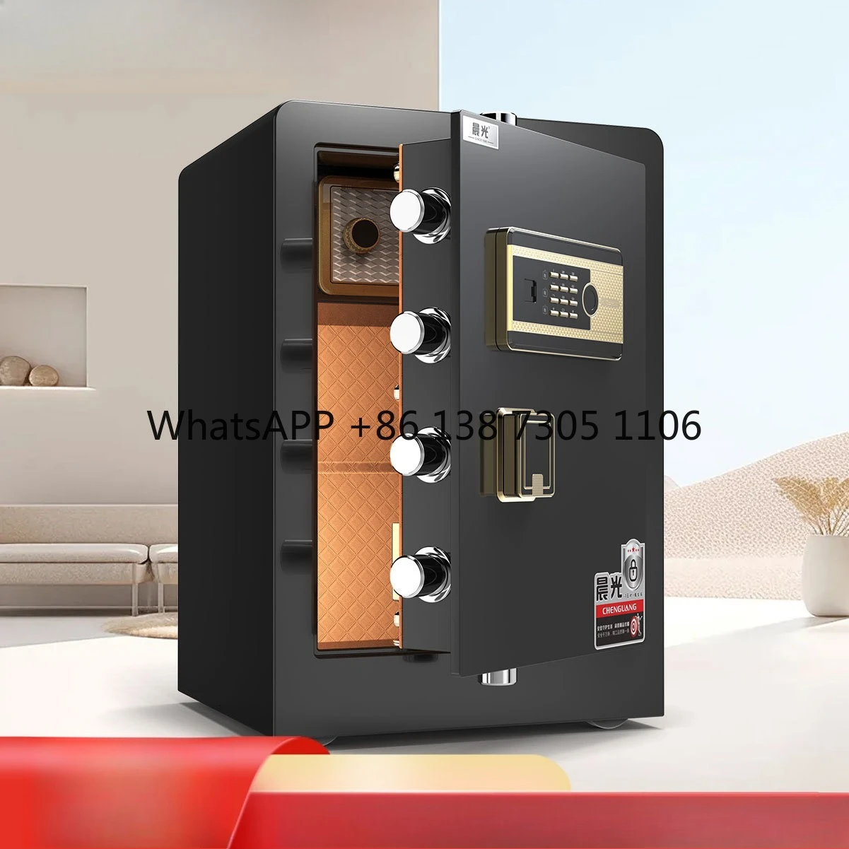 

Household Small 60 High Wifi Fingerprint Password Anti-theft Office Safe Deposit Box Hotel Front Desk Cashier Safe