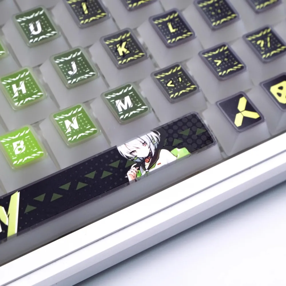 1 مجموعة شي يي ساكورا كيكابس PBT صبغ Subbed مفتاح قبعات مضيئة ضباب شفاف أنيمي الكرتون كيكاب ل MX التبديل الكرز الشخصي