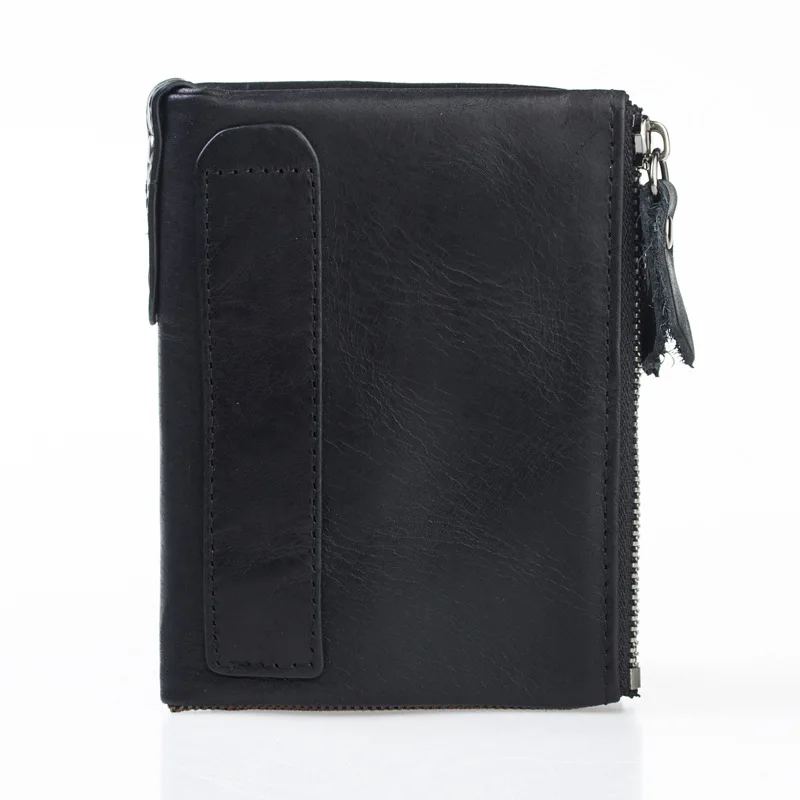 

567 Men's Short Style Crazy Horse Leather Wallet, Genuine Leather Wallet, Oil Wax Leather Top Layer Cowhide Wallet, Pocket Money