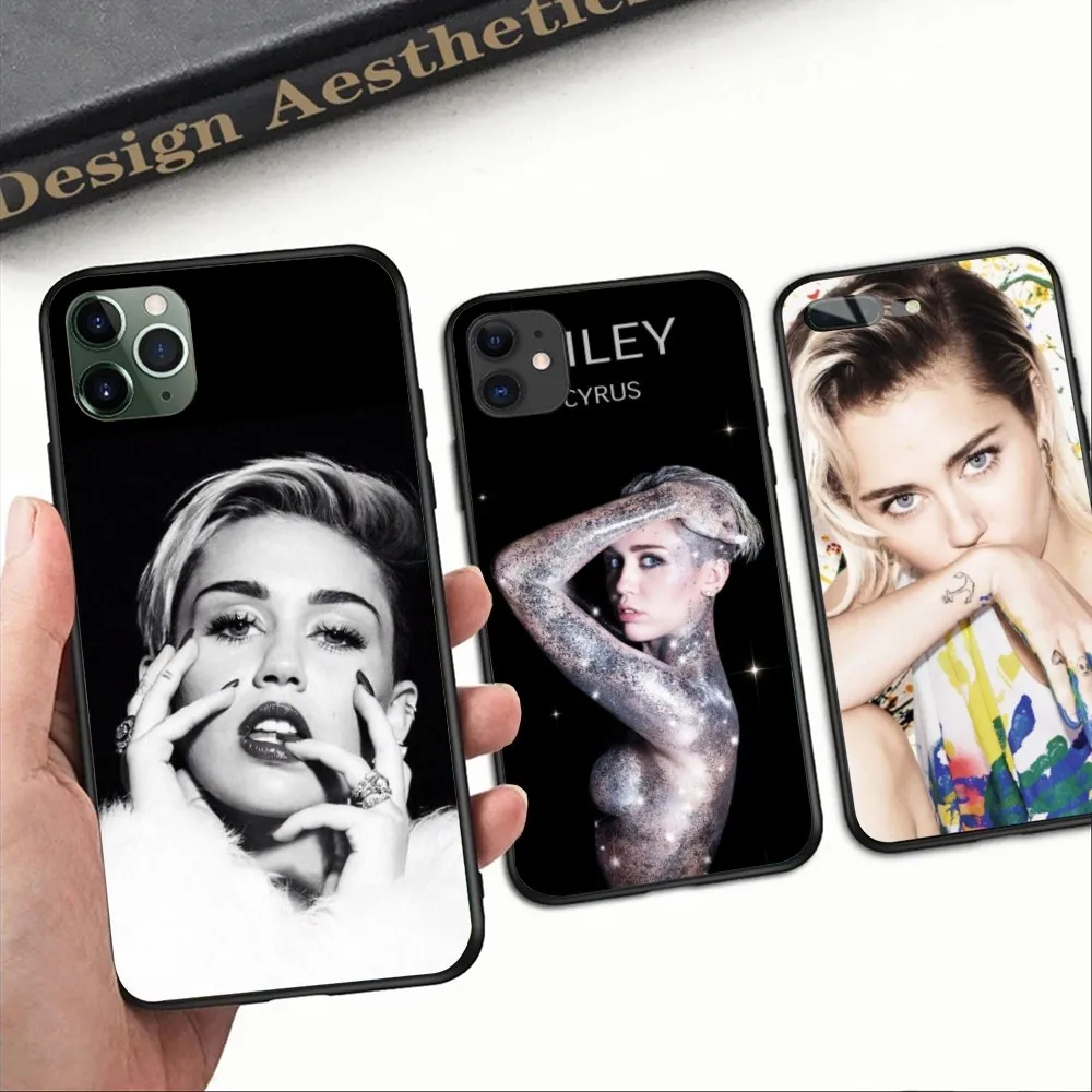 Cool Miley Cyrus Mobile Cell Phone Case for iPhone 15 14 13 12 11 XS X 8 7 6 Plus Mini Pro Max SE 2022 Black Phone Cover Funda