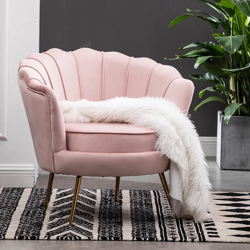 Nordic Modern Simple Single Sofa Light Luxury Living Room Bedroom Seat Solid Wood Frame Soft Sofa for Elegant Decor