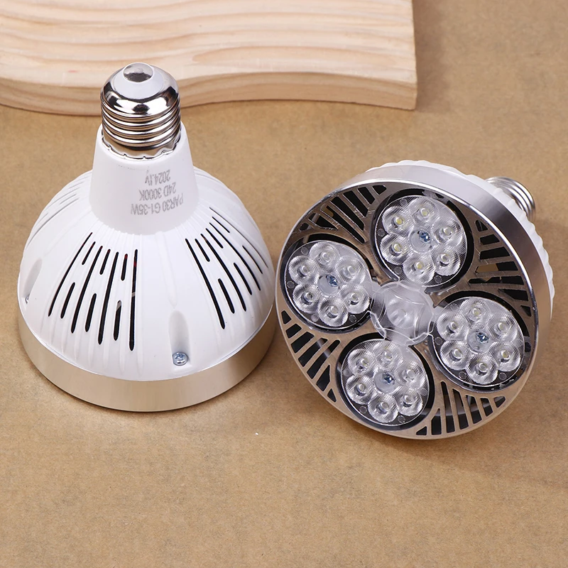 PAR30 LED E27 โคมไฟ 220v หลอดไฟ Led PAR Track Light 35W 3000K 6000K Show Room น้ําท่วมอุ่นสีเหลืองแสงสีขาวบริสุทธิ์