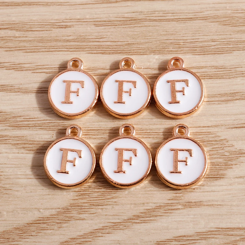 10 teile/los 12*15mm A-Z Brief Emaille Charms für Schmuck Machen Anhänger Halsketten Ohrringe DIY Handgemachte Armbänder handwerk Liefert – Detail 8